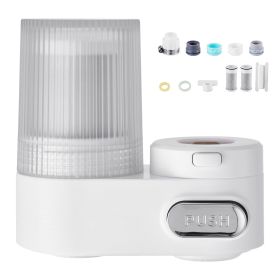 Faucet Mount Water Filter, Vertical Water Purifier for Sink Tap, Carbon Fiber Filter, Removes Chlorine Lead with 3 Filters