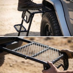 Foldable SUV Tire Ladder Adjustable Vehicle Access Step for Truck SUV RV Offroad