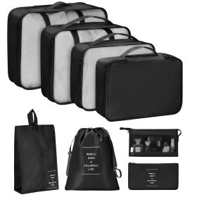 8-Piece Travel Packing Cubes Set, Foldable Luggage Organizer Bags, Multi-Size Storage Pouches for Clothes, Shoes, Toiletries, Cosmetics