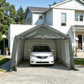 Portable Garage Carport Heavy Duty Storage Tent with Anti-UV PE Cover And Double Zipper Doors