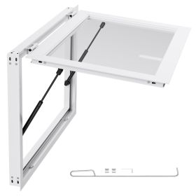 Concession Window 36x24 in, Aluminum Alloy Frame Service Window for Food Truck, Up to 85 Degrees Stand Serving Window with Awning Door and Drag H