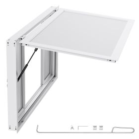 Concession Window 53x33 in, Aluminum Alloy Service Window for Food Truck, Up to 85 Degrees Stand Serving Window with 4 Sliding Windows, Awning Do