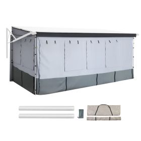 RV Awning Sun Shade Room - Compatible with 18 -19 ft Awnings, RV Awning Sun Shading Room with Door & Ventilated Mesh Windows