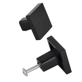 Cabinet Knobs, 10 Pack, 1.18 Inch Black Zinc Alloy Drawer Pulls & Door Handles, Square Kitchen Solid Knobs Dresser Handles