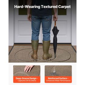 Front Door Mat, 47 x 32 in Commercial Floor Mat for Indoor and Outdoor, Modern Stylish Carpet with TPE Backing