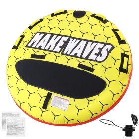 Towable Tube for Boating, 1-3 Riders Inflatable Boat Tubes and Towables, 510 lbs, 63" Round Water Sport Towable Tubes for Boats to Pull