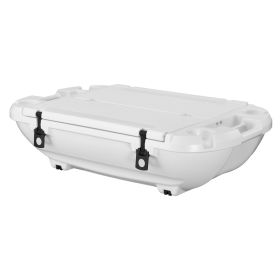 Floating Cooler, 40 QT Floating Ice Chest with Dry Storage & Tow Rope, Premium LLDPE Amphibious Drink Cooler for Water & Land (Type: Without Wheels, Color: White)