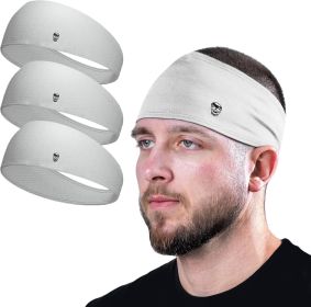 Workout Headbands for Men & Women-Comfortable Sweat Absorbing Band to Keep Hair Back During Running Sports Gym Cycling and Outdoor Activities (size: White  3-pack)