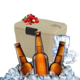 Portable Cooler Hard Shell Ice Chest for Outdoor Picnic (Type: Coolers, Color: Tan)