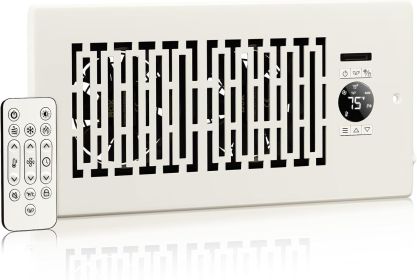 Register Booster Fan Fits 4' x 10' Register Holes, Smart Control Heating Cooling AC Vent Fan (Color: Milky white)